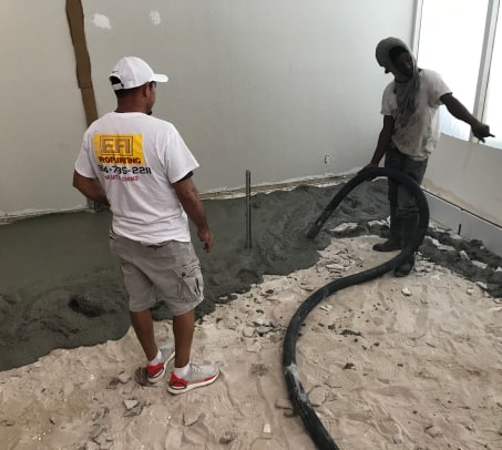 Concrete floor pouring